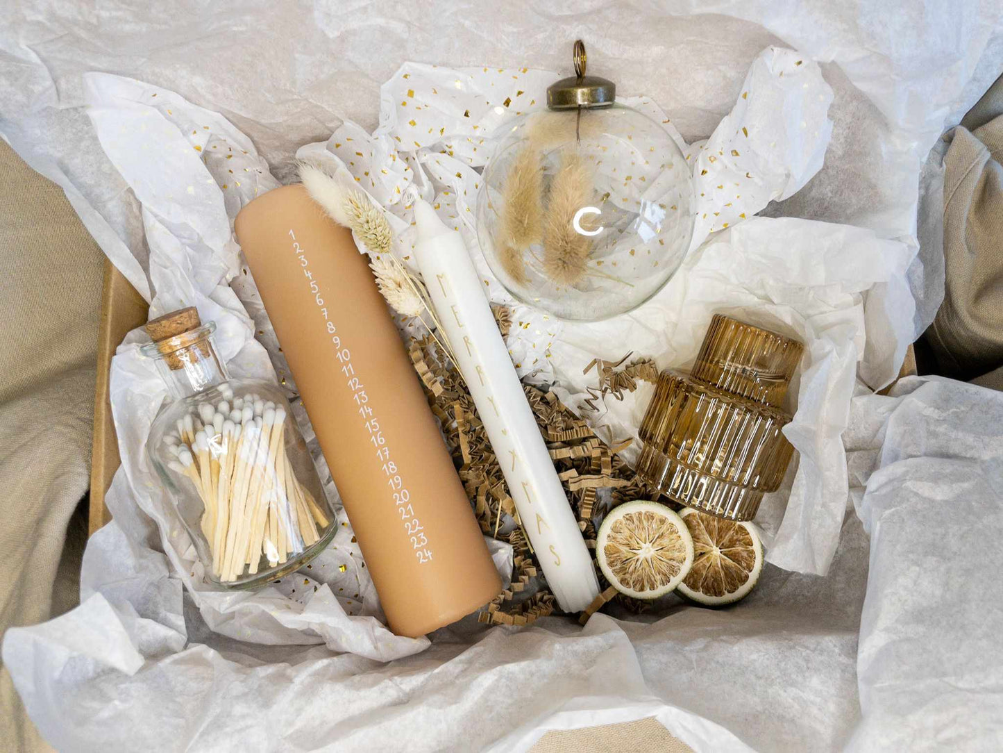 Giftset adventkaars APRICOT